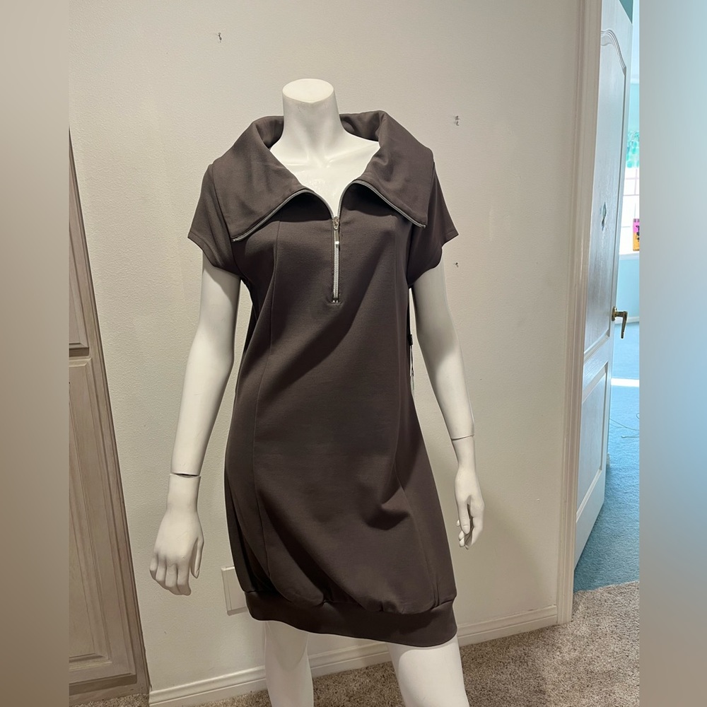 São Paulo zipper collared dress